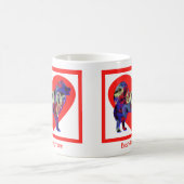 サモイェドドグシルエットヴァレンティーンズデイ赤いハート コーヒーマグカップ (中央)
