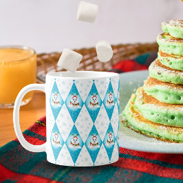 サモイエドウィンターホリデーダイヤモンドパターン コーヒーマグカップ