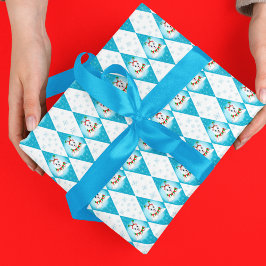 サモイエドウィンターホリデーダイヤモンドパターン ラッピングペーパーシート