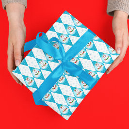 サモイエドウィンターホリデーダイヤモンドパターン ラッピングペーパー