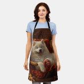 サモイエドグクリスマスフェスティバル エプロン (着用した状態)