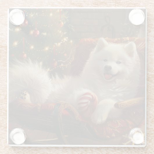 サモイエドグクリスマスフェスティバル ガラスコースター (裏面)
