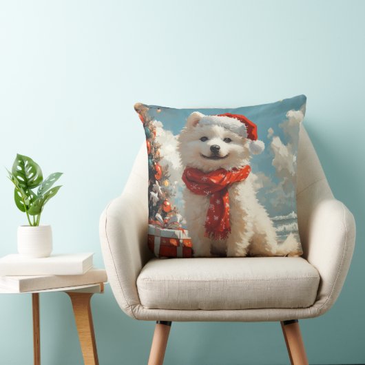 サモイエドグクリスマスヴィンテージビーチ クッション (椅子)