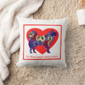 サモイエドシルエットドッグハートマザーズデイクッション クッション (ブランケット)