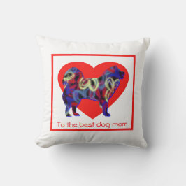 サモイエドシルエットドッグハートマザーズデイクッション クッション