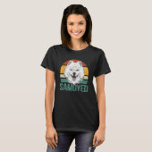 サモイエドッグサモイェーズ犬のオーナーサモエイ1 Tシャツ (正面フル)