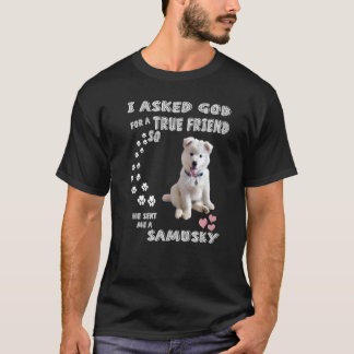 サモイエドハスキーミックス犬の引用文ママパパコスチュームかわいいS Tシャツ
