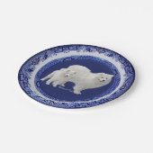 サモイエドミニポートレートオンブルーウィロー紙プレート ペーパープレート (アングル)