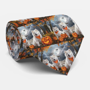 サモイエド不気味ハロウィン ネクタイ