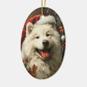 サモイエド・ヴィンテージ・クリスマス セラミックオーナメント (左)