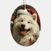 サモイエド・ヴィンテージ・クリスマス セラミックオーナメント (裏面)
