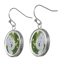 サモイエードスターリングシルバープレートダングルピアス