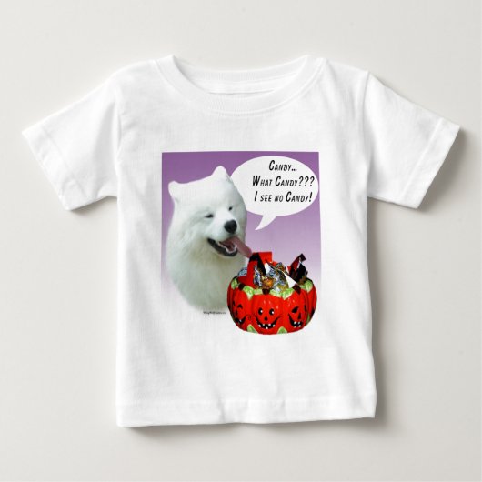 サモイエードハロウィーンキャンディ ベビーTシャツ (正面)