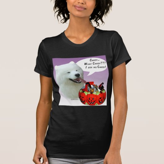 サモイエードハロウィーンキャンディ Tシャツ (正面)