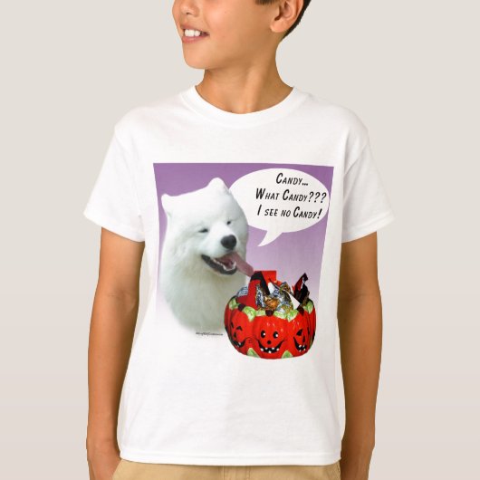 サモイエードハロウィーンキャンディ Tシャツ (正面)