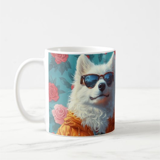 サモイドとハートバラバレンタインデー コーヒーマグカップ (左)