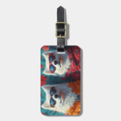 サモイドとハートバラバレンタインデー ラゲッジタグ (正面縦)