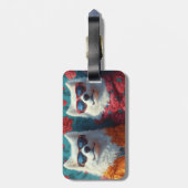 サモイドとハートバラバレンタインデー ラゲッジタグ (裏面縦)