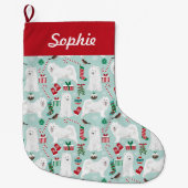 サモイドのクリスマスストッキング ラージクリスマスストッキング (正面)