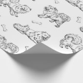 サモイドの犬の柄 ラッピングペーパー (角)