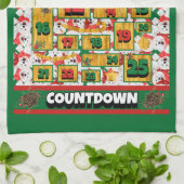 サモイドカウントダウンクリスマスアドベントカレンダードッグ キッチンタオル (折り畳み)