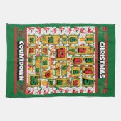 サモイドカウントダウンクリスマスアドベントカレンダードッグ キッチンタオル (横)