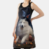 サモイドカボチャのハロウィーン怖い エプロン (インサイチュ)