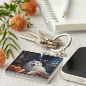 サモイドカボチャのハロウィーン怖い キーホルダー (正面右)