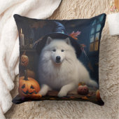 サモイドカボチャのハロウィーン怖い クッション (ブランケット)