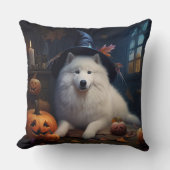 サモイドカボチャのハロウィーン怖い クッション (正面)