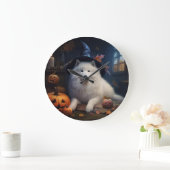 サモイドカボチャのハロウィーン怖い ラージ壁時計 (ホーム)