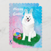 サモイドキャラクターイースターフラットグリーティングカード        サンキューカード (正面/裏面)