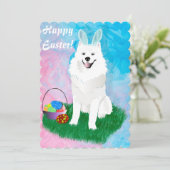 サモイドキャラクターイースターフラットグリーティングカード        サンキューカード (スタンド正面)