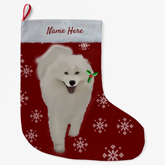 サモイドクリスマスストッキング2サイドパーソナライズ ラージクリスマスストッキング (正面)