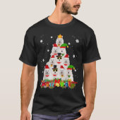 サモイドクリスマスツリーおもしろい犬恋人クリスマスギフト Tシャツ (正面)