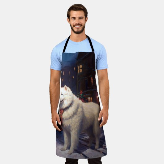 サモイドクリスマスフェスティバルシーズン エプロン (着用した状態)