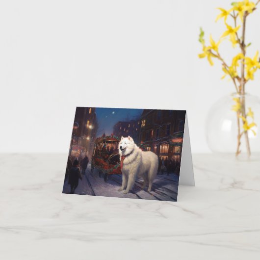 サモイドクリスマスフェスティバルシーズン カード (黄色い花)