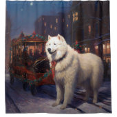 サモイドクリスマスフェスティバルシーズン シャワーカーテン (正面)