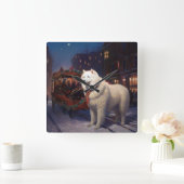 サモイドクリスマスフェスティバルシーズン スクエア壁時計 (ホーム)