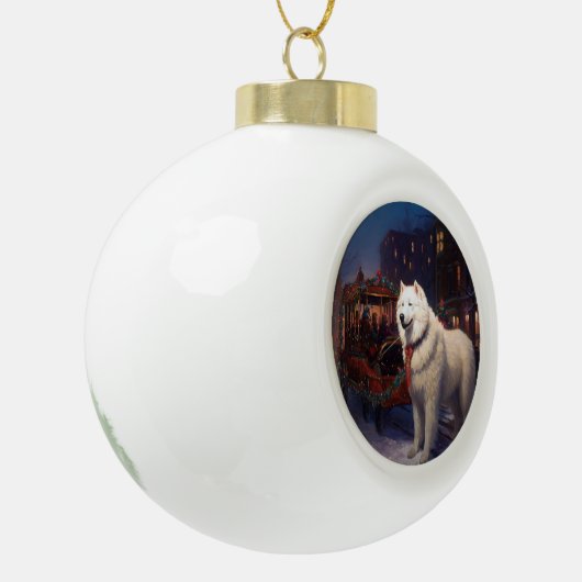 サモイドクリスマスフェスティバルシーズン セラミックボールオーナメント (左)