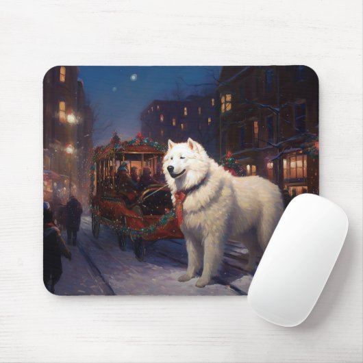 サモイドクリスマスフェスティバルシーズン マウスパッド (マウス)