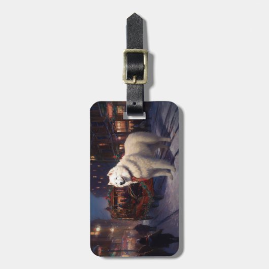 サモイドクリスマスフェスティバルシーズン ラゲッジタグ (正面縦)