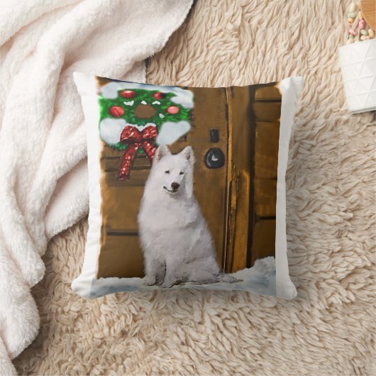サモイドクリスマス クッション (ブランケット)