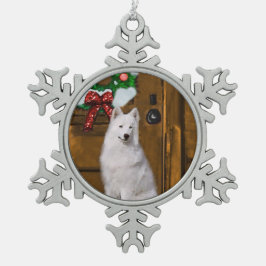 サモイドクリスマス スノーフレークピューターオーナメント