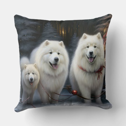 サモイドスノーイスレクリスマスデコール クッション (裏面)