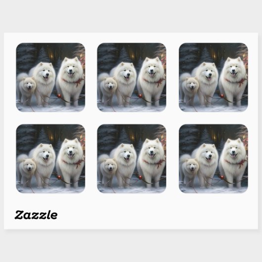 サモイドスノーイスレクリスマスデコール スクエアシール (シート)