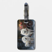 サモイドスノーイスレクリスマスデコール ラゲッジタグ (裏面縦)