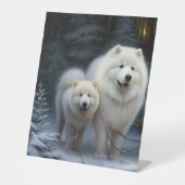 サモイドスノーイスレクリスマスデコール 台座サイン (正面)