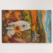 サモイドッグ秋の収穫感謝祭 ジグソーパズル (横)