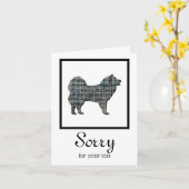 サモイドドッグペット同情カード カード (黄色い花)